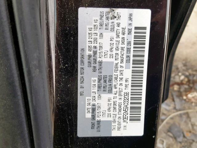 JM3ER2W59A0332098 - 2010 MAZDA CX-7 PURPLE photo 10