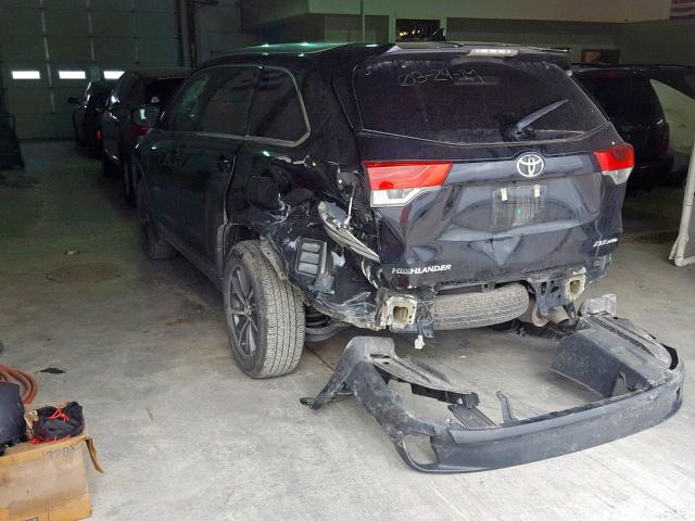 5TDJZRFH2JS525054 - 2018 TOYOTA HIGHLANDER BLACK photo 3