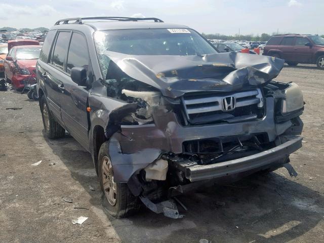 2HKYF18177H535926 - 2007 HONDA PILOT LX GRAY photo 1