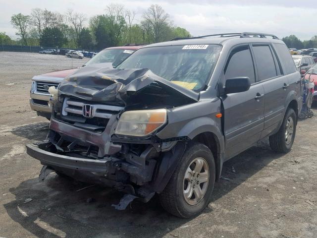 2HKYF18177H535926 - 2007 HONDA PILOT LX GRAY photo 2