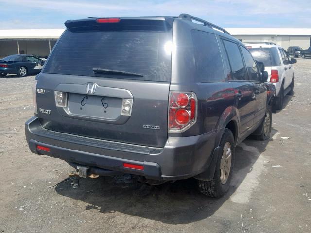 2HKYF18177H535926 - 2007 HONDA PILOT LX GRAY photo 4