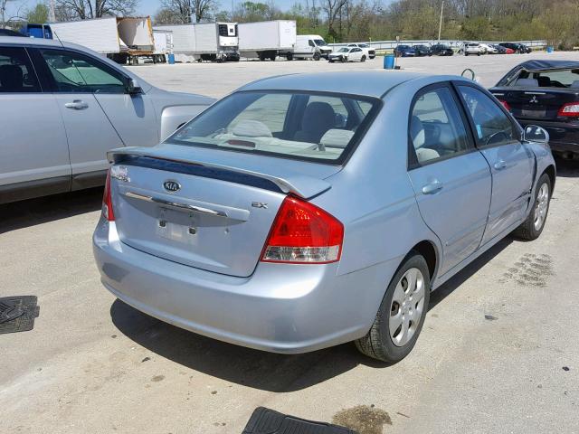 KNAFE121385499055 - 2008 KIA SPECTRA EX BLUE photo 4