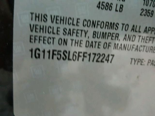 1G11F5SL6FF172247 - 2015 CHEVROLET MALIBU LTZ 黑色 照片 10