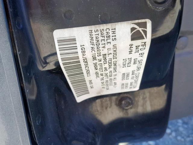 1G8AJ52F54Z192611 - 2004 SATURN ION LEVEL GRAY photo 10