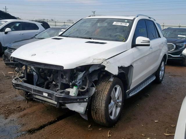 4JGDA5HB9FA546425 - 2015 MERCEDES-BENZ ML 350 4MA WHITE photo 2