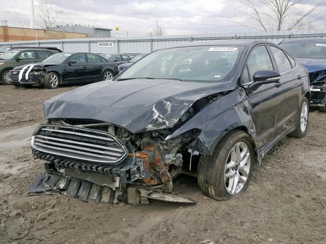 3FA6P0H72ER325088 - 2014 FORD FUSION SE BLACK photo 2