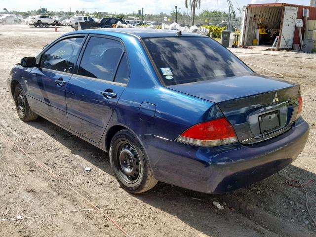 JA3AJ26EX4U061160 - 2004 MITSUBISHI LANCER ES BLUE photo 3