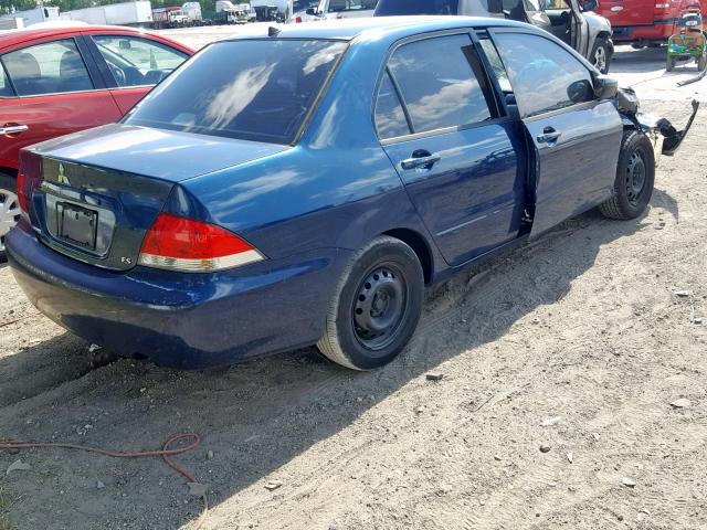 JA3AJ26EX4U061160 - 2004 MITSUBISHI LANCER ES BLUE photo 4