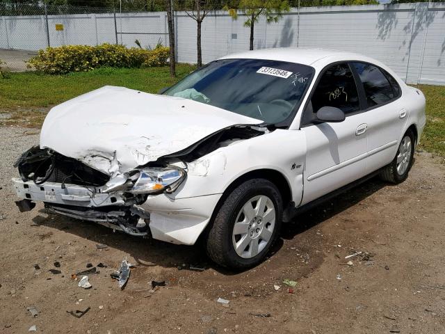 1FAFP5223YA155199 - 2000 FORD TAURUS LX WHITE photo 2