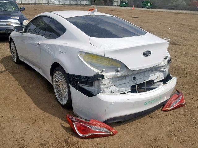 KMHHT6KD2DU092820 - 2013 HYUNDAI GENESIS CO WHITE photo 3