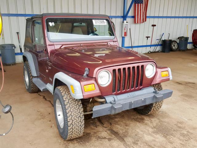 1J4FA49S51P304348 - 2001 JEEP WRANGLER / MAROON photo 1