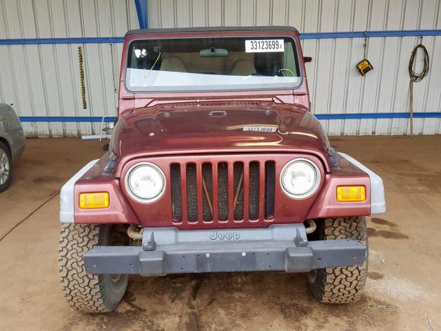 1J4FA49S51P304348 - 2001 JEEP WRANGLER / MAROON photo 9