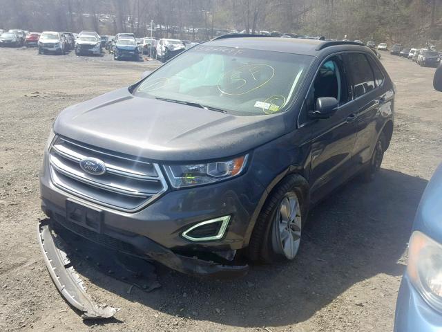 2FMPK4J88HBB24799 - 2017 FORD EDGE SEL CHARCOAL photo 2