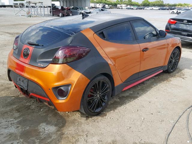 KMHTC6AE8GU252465 - 2016 HYUNDAI VELOSTER T ORANGE photo 4