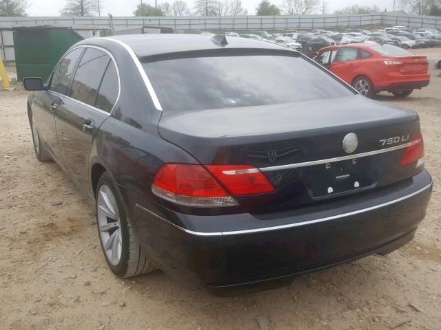 WBAHN83567DT67320 - 2007 BMW 750 BLACK photo 3