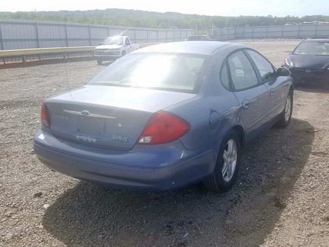 1FAFP56S8YG174158 - 2000 FORD TAURUS SEL BLUE photo 4