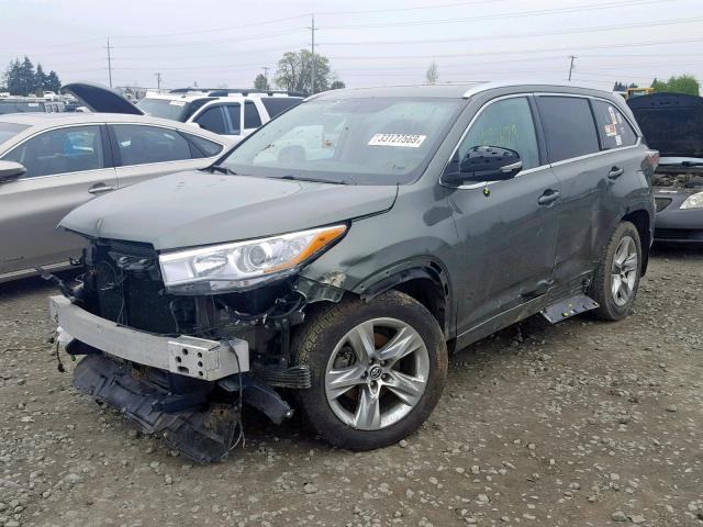 5TDDKRFH6GS241730 - 2016 TOYOTA HIGHLANDER GREEN photo 2