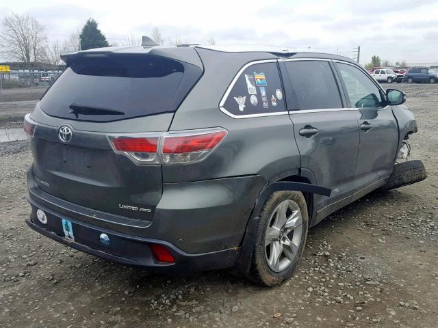 5TDDKRFH6GS241730 - 2016 TOYOTA HIGHLANDER GREEN photo 4