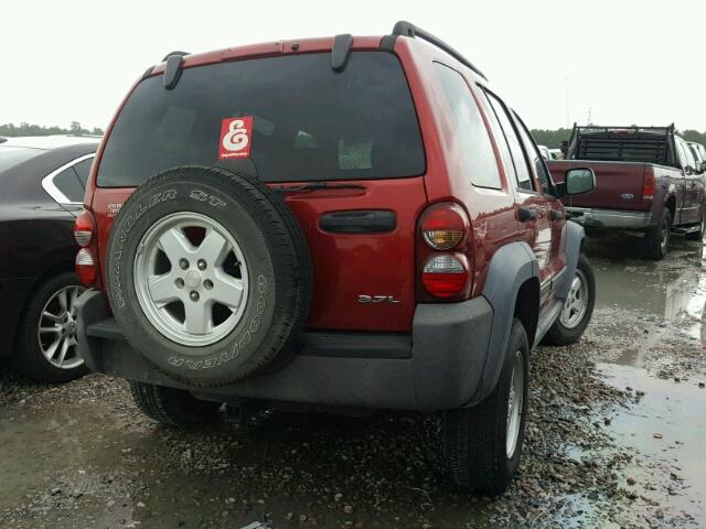 1J4GK48K27W516464 - 2007 JEEP LIBERTY SP RED photo 4