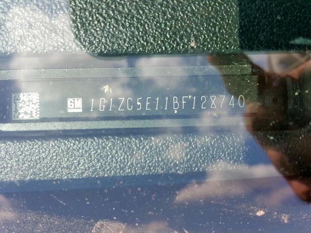 1G1ZC5E11BF128740 - 2011 CHEVROLET MALIBU 1LT 黑色 照片 10