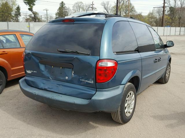 1C4GJ25B52B672550 - 2002 CHRYSLER VOYAGER BLUE photo 4