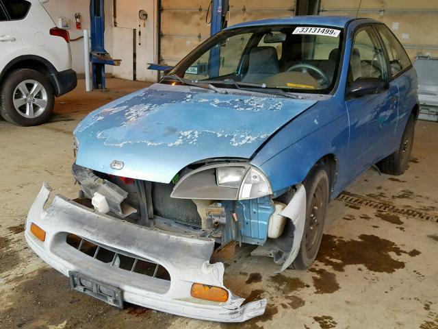 2C1MR2266S6730233 - 1995 GEO METRO BASE BLUE photo 2