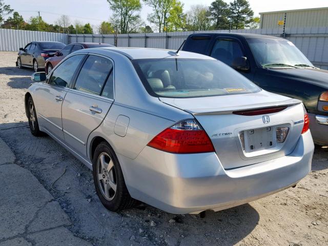 JHMCN36497C000872 - 2007 HONDA ACCORD HYB SILVER photo 3