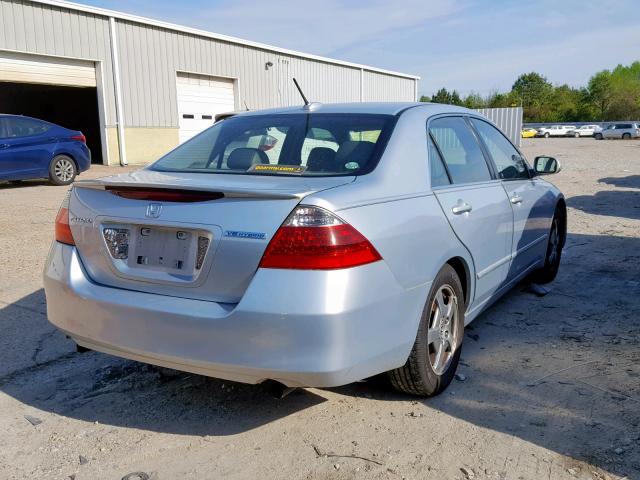 JHMCN36497C000872 - 2007 HONDA ACCORD HYB SILVER photo 4