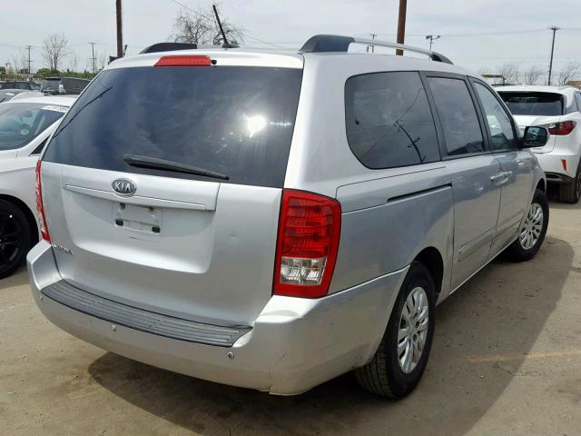 KNDMG4C79C6453158 - 2012 KIA SEDONA LX SILVER photo 4