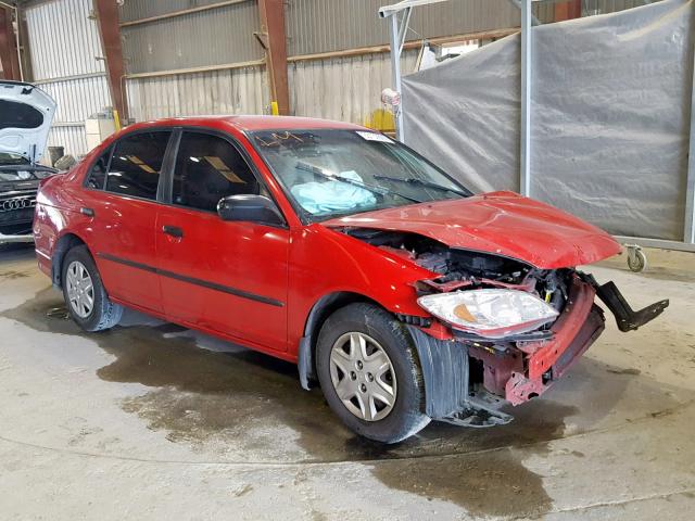 1HGES16365L028075 - 2005 HONDA CIVIC DX V RED photo 1