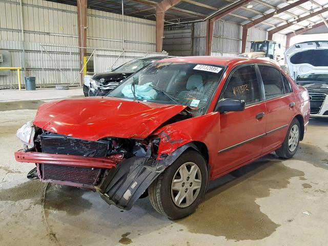 1HGES16365L028075 - 2005 HONDA CIVIC DX V RED photo 2