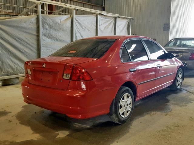 1HGES16365L028075 - 2005 HONDA CIVIC DX V RED photo 4