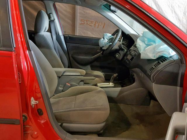 1HGES16365L028075 - 2005 HONDA CIVIC DX V RED photo 5