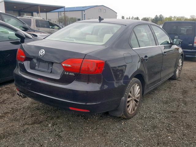 3VWLZ7AJ3BM373758 - 2011 VOLKSWAGEN JETTA SEL BLACK photo 4