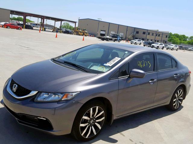 19XFB2F98FE004402 - 2015 HONDA CIVIC EXL GRAY photo 2