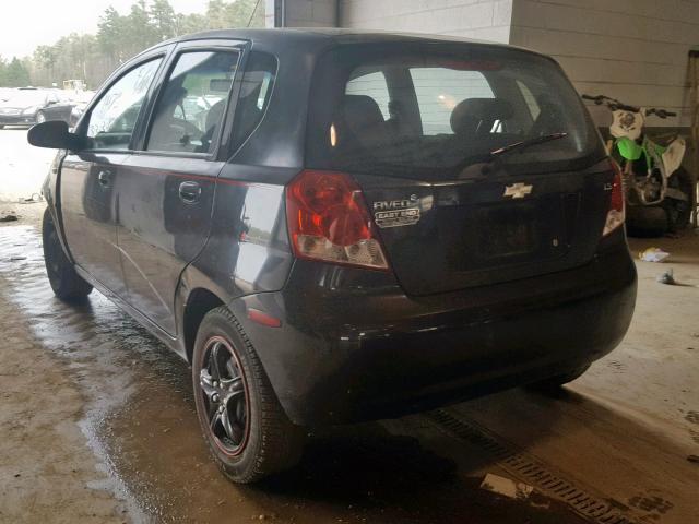 KL1TD66688B020133 - 2008 CHEVROLET AVEO BASE შავი ფოტო 3