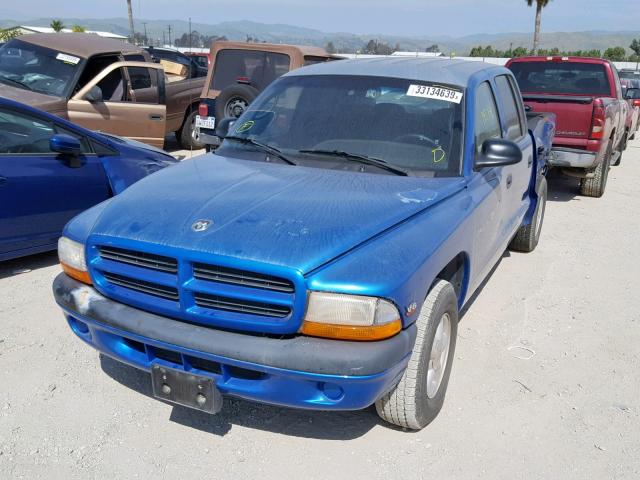 1B7GL2AX9YS682146 - 2000 DODGE DAKOTA QUA BLUE photo 2