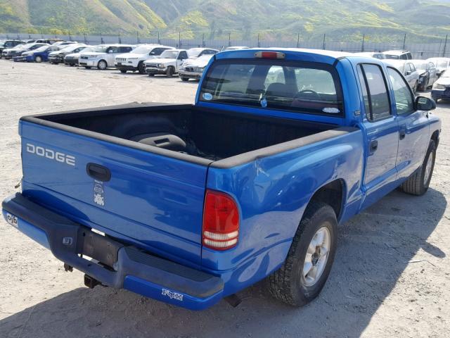 1B7GL2AX9YS682146 - 2000 DODGE DAKOTA QUA BLUE photo 4