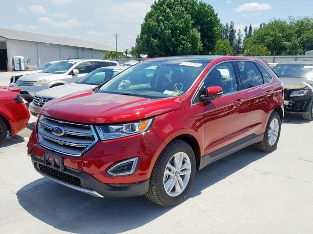 2FMPK4J96HBC42245 - 2017 FORD EDGE SEL RED photo 2