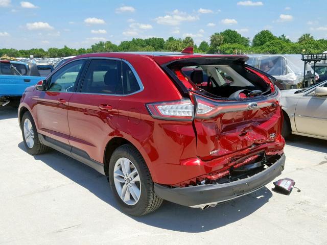 2FMPK4J96HBC42245 - 2017 FORD EDGE SEL RED photo 3