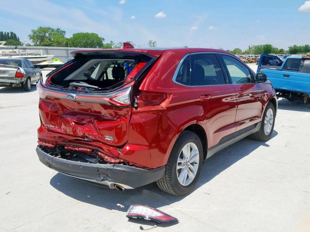 2FMPK4J96HBC42245 - 2017 FORD EDGE SEL RED photo 4