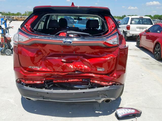 2FMPK4J96HBC42245 - 2017 FORD EDGE SEL RED photo 9