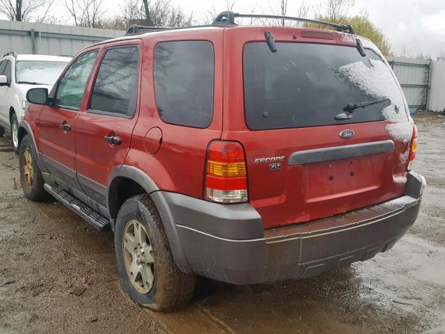 1FMYU93145KD86686 - 2005 FORD ESCAPE XLT RED photo 3