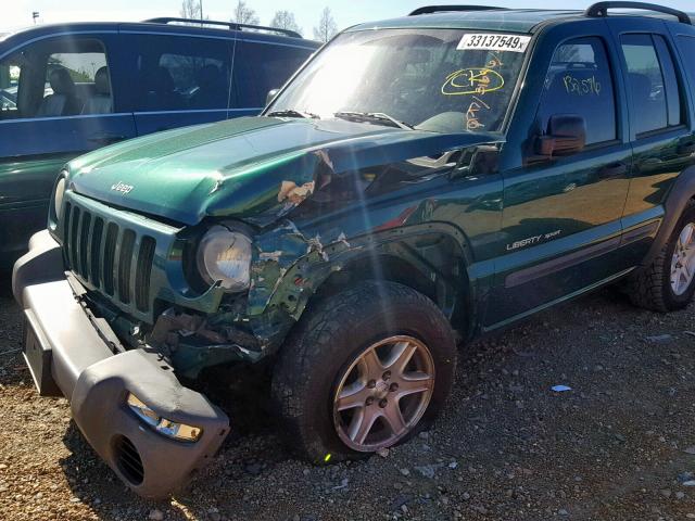 1J4GL48K43W702868 - 2003 JEEP LIBERTY SP GREEN photo 9