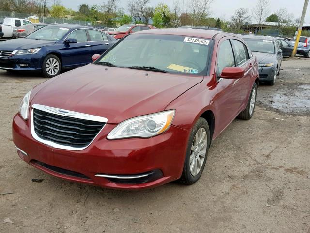 1C3CCBBB3DN543614 - 2013 CHRYSLER 200 TOURIN MAROON photo 2