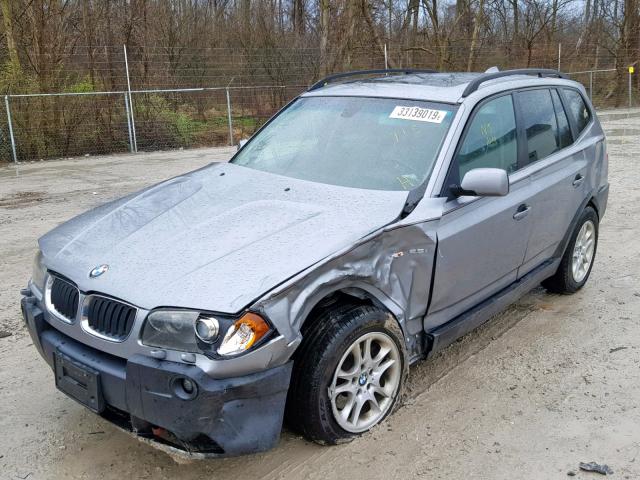 WBXPA73495WC49684 - 2005 BMW X3 2.5I GRAY photo 2