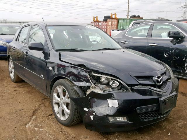 JM1BK343381816781 - 2008 MAZDA 3 HATCHBAC BLACK photo 1