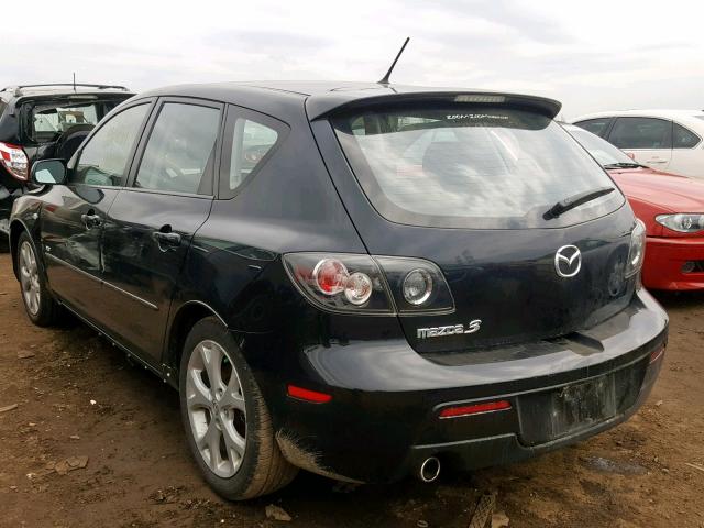 JM1BK343381816781 - 2008 MAZDA 3 HATCHBAC BLACK photo 3