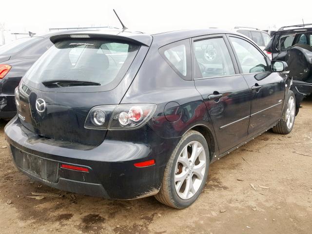 JM1BK343381816781 - 2008 MAZDA 3 HATCHBAC BLACK photo 4