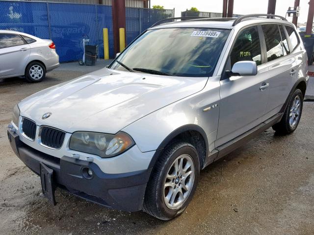 WBXPA73414WB25942 - 2004 BMW X3 2.5I SILVER photo 2